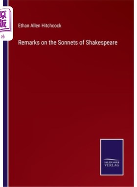 海外直订Remarks on the Sonnets of Shakespeare 莎士比亚十四行诗评注