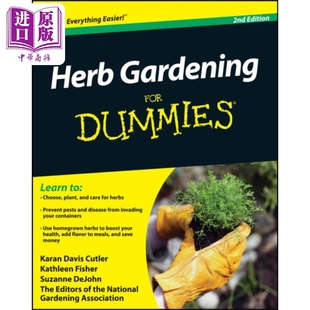 Herb Dummies 草药园艺指南 英文原版 Cutler 预售 Davis Gardening 第2版 Edition 2Nd For 中商原版 Karan