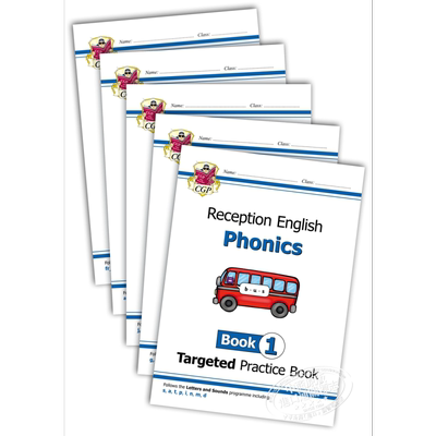英国CGP原版 English Targeted Practice Book Phonics Reception Books 1-5 英语自然拼读练习册五册 4-5岁【中商原版】