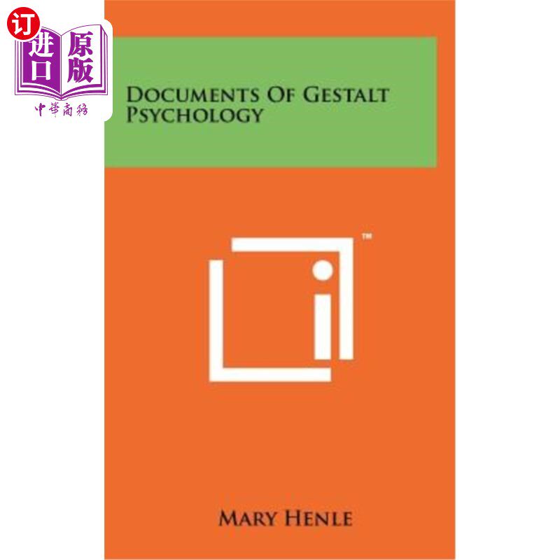 海外直订Documents of Gestalt Psychology 格式塔心理学文献