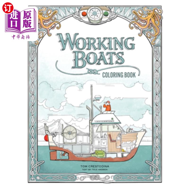 海外直订Working Boats Coloring Book 工作船只涂色书