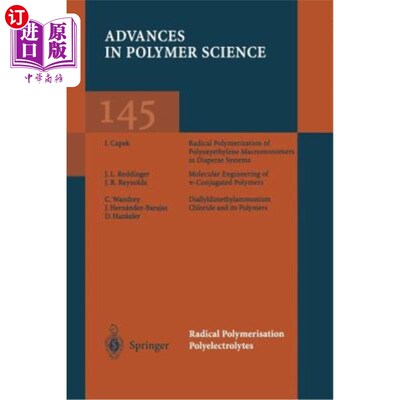 海外直订Radical Polymerisation Polyelectrolytes 自由基聚合聚电解质