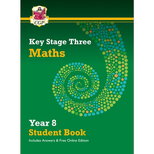 英国原版CGP教辅 新的 KS3 数学 8年级学生用书 附答案和在线版New KS3 Maths Year 8 Student Book with answers【中商原版?