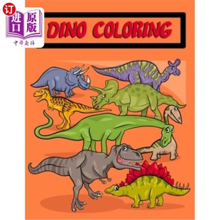 Giant Images Coloring Pages 恐龙着色 巨大 海外直订Dino Jumbo Book for suitable size 涂色书 kids