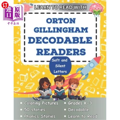 海外直订Learn to Read with Orton Gillingham Decodable Readers Soft C and Silent Letters: 与Orton Gil