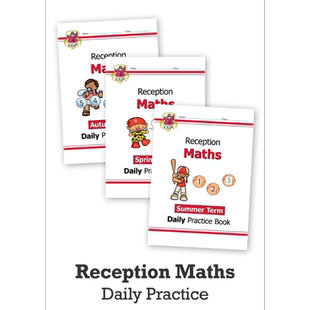 现货 英国CGP原版New Maths Daily Practice Book Reception Autumn Spring Summer 幼儿园数学练习春夏秋期套装3册【中商原版】