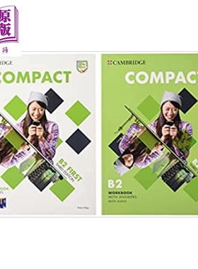 剑桥官方原版Compact通用五级FCE考试备考自学套装B2等级 学生书+练习册 有答案配音频线上资源 成人英语【中商原版】