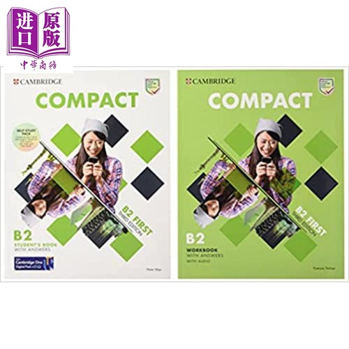 剑桥官方原版Compact通用五级FCE考试备考自学套装B2等级 学生书+练习册 有答案配音频线上资源 成人英语【中商原版】