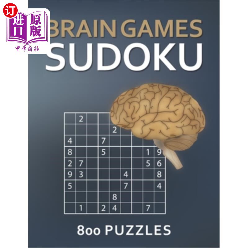 海外直订Brain Games - Sudoku (800 Puzzles): Easy, Medium, Hard Sudoku Puzzle 大脑游戏-数独(800谜题):简单,中等,困