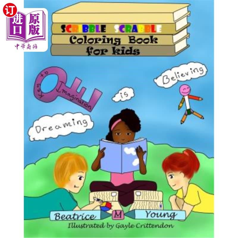 海外直订scribble scrabble coloring book for kids 儿童涂鸦涂鸦