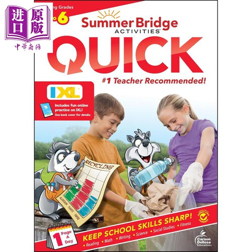 新版美国IXL暑期衔接速成活动手册 五年级-六年级 英文原版 Summer Bridge Activities Quick Workbook Grade 5-6【中商原版?