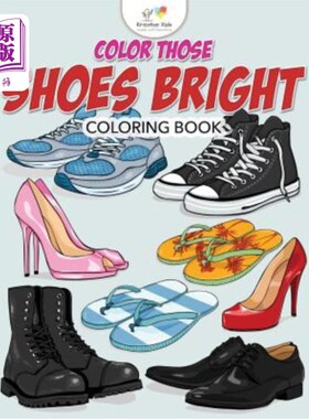 海外直订Color Those Shoes Bright Coloring Book 给鞋子上色