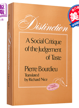 预售 区隔 品味判断的社会批判 Distinction 英文原版 Pierre Bourdieu【中商原版】