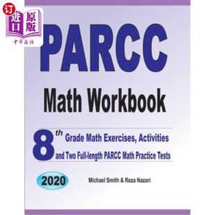 and Math Exercises 海外直订PARCC Two 8th Length Workbook PARCC数学练习册：八年级数 Grade Full Activities
