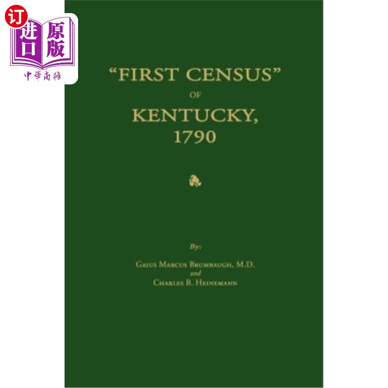 海外直订first census of kentucky, 1790 肯塔基州第一次人口普查