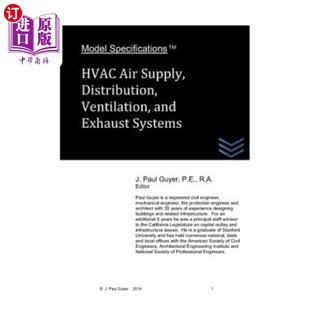 海外直订Model Specifications: HVAC Air Supply, Distribution, Ventilation, and Exhaust Sy 型号规格:HVAC供气、分配、