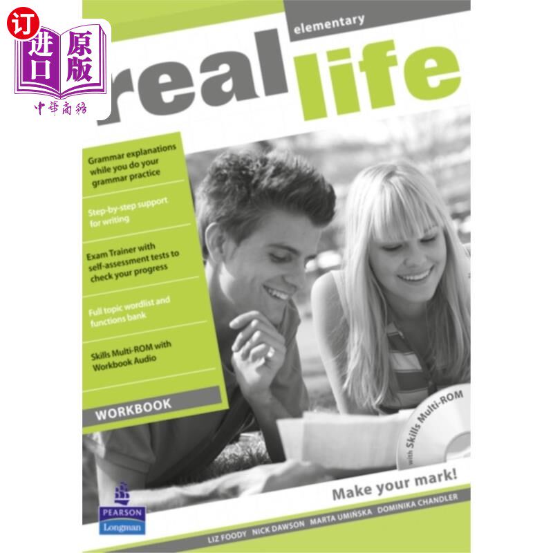 海外直订Real Life Global Elementary Workbook & Multi-ROM... 真实生活全球基本工作簿和多rom包