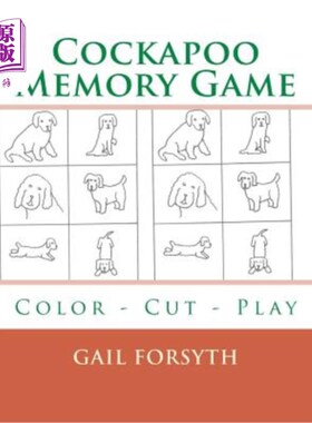 海外直订Cockapoo Memory Game: Color - Cut - Play Cockapoo记忆游戏：色彩切割游戏