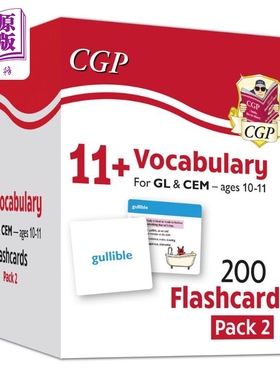 英国原版教辅CGP 11+ Vocab Cards Pack 2 ages 10-11 11+词汇卡包2，10-11岁 英文原版 进口图书 教材教辅参考书【中商原版?