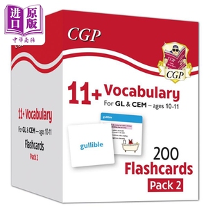 英国原版教辅CGP 11+ Vocab Cards Pack 2 ages 10-11 11+词汇卡包2,10-11岁 英文原版 进口图书 教材教辅参考书【中商原版?