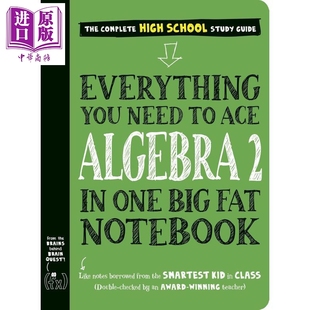 Everything 学霸笔记 高中篇 Workman 预售 英文原版 You 美国少年学霸超级笔记代数2 Algebra Ace Need 中商原版