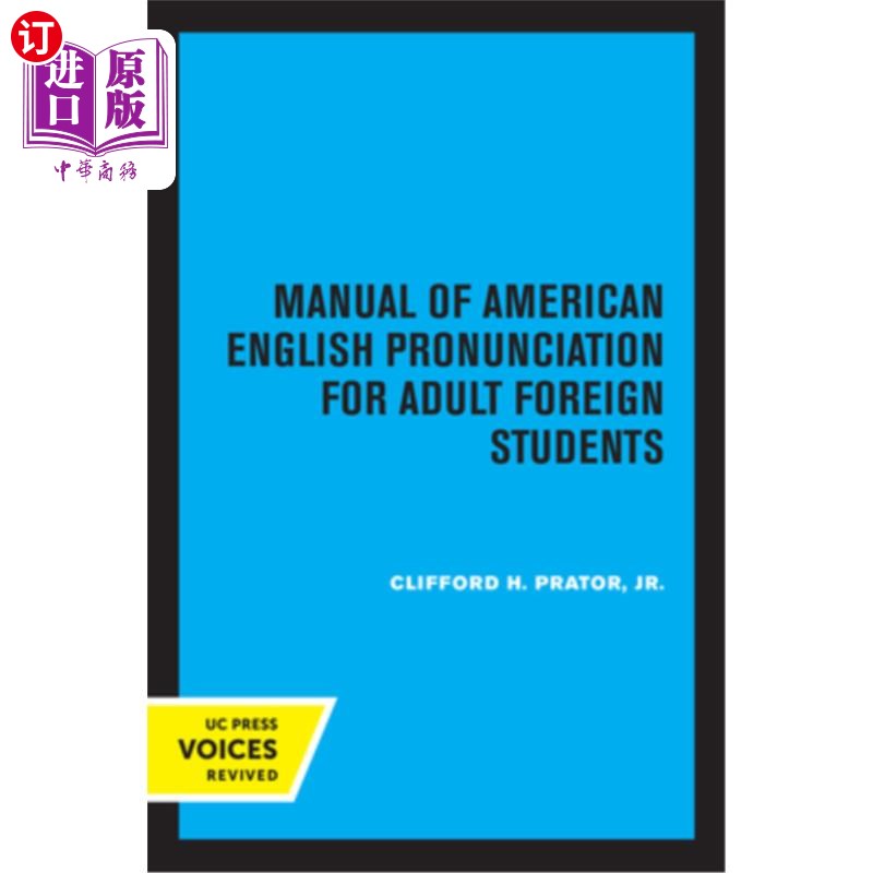 海外直订Manual of American English Pronunciation for Adult Foreign Students 成人外国留学生美国英语发音手册