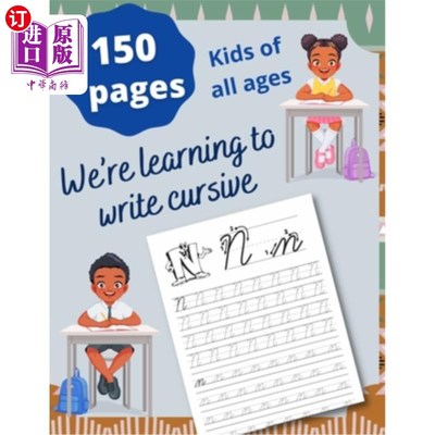 海外直订We're Learning to write cursive 我们在学写草书
