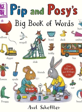 波西和皮普 单词大书 Pip and Posys Big Book of Words 英文原版 儿童纸板绘本 早教学习词汇纸板书翻翻书 进口【中商原版】