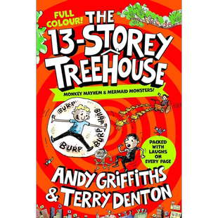 树屋故事1 13层小屁孩树屋历险记 全彩版The 13-Storey Treehouse Colour Edition英文原版 儿童漫画故事小初文学【中商原版】