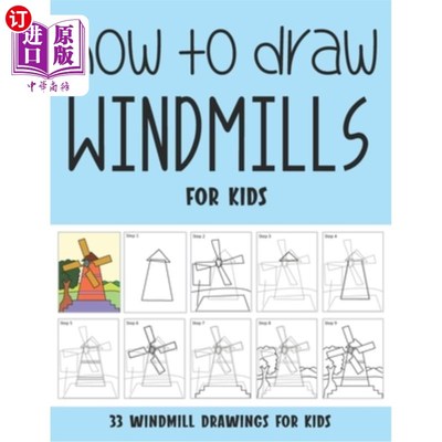 海外直订How to Draw Windmills for Kids 如何为孩子们画风车