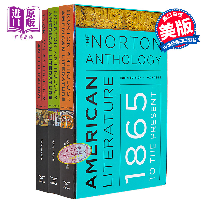 现货诺顿美国文学3册第10版 The Norton Anthology of American Literature英文原版 Michael A Elliott【中商原版】