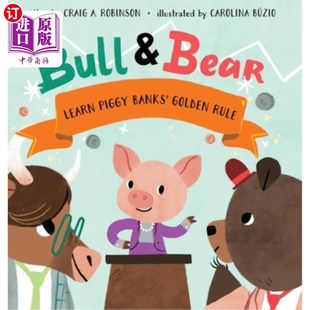 Learn Piggy 公牛和熊学习存钱罐 黄金法则 Rule Bear Golden 海外直订Bull Banks
