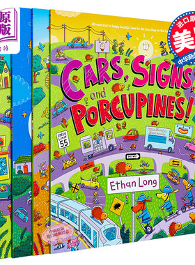 Ethan Long 英文原版 Happy County 4 book 开心点点 四册套装 儿童早教英语启蒙 趣味找找书 幼儿生活常识认知启蒙绘本图画?