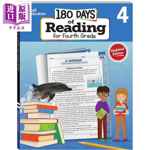 180 Days Reading for Fourth Grade 2nd Edition 180天练习册阅读系列 4年级 第二版 家庭教育课堂学习 英文原版【中商原版?
