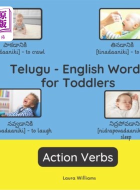 海外直订Telugu - English Words for Toddlers - Action Verbs: Teach and Learn Telugu For K 泰卢固语-幼儿英语单词-动作