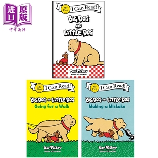 我可以读入门级 Dav Little Pilkey Big First Can 分级读物 中商原版 Read and Dog 英文原版 共3册 大狗和小狗