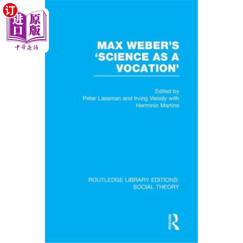 海外直订Max Weber's 'Science as a Vocation' 马克斯·韦伯的《科学是一种职业》