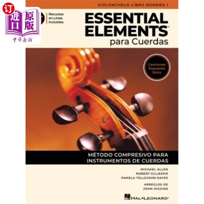 海外直订Essential Elements Para Cuerdas - Violonchelo Libro Numero 1 - Recursos En Linea 基本要素Para C