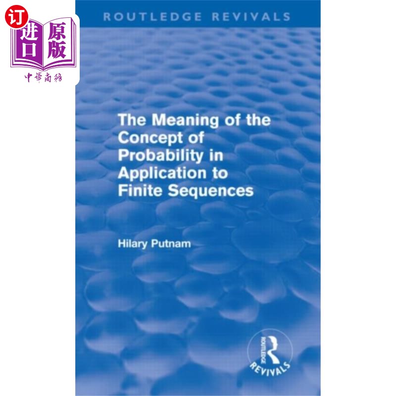 海外直订Meaning of the Concept of Probability in Applica... 概率概念在有限序列应用中的意义