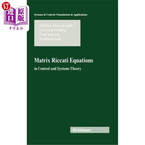海外直订Matrix Riccati Equations in Control and Systems Theory 控制与系统论中的矩阵Riccati方程