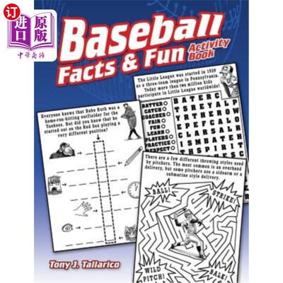 海外直订Baseball Facts & Fun Activity Book 棒球事实与乐趣活动手册