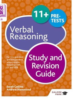 海外直订11+ Verbal Reasoning Study and Revision Guide 11+口头推理学习和复习指南