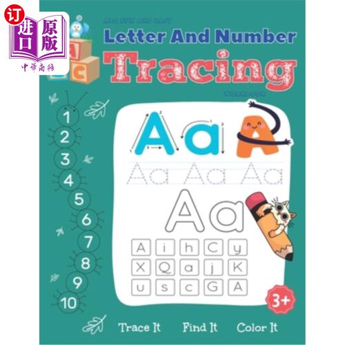 海外直订Abc Fun And Easy Letter And Number Tracing Workbook: handwriting and line tracin Abc有趣和简单的字母和数字