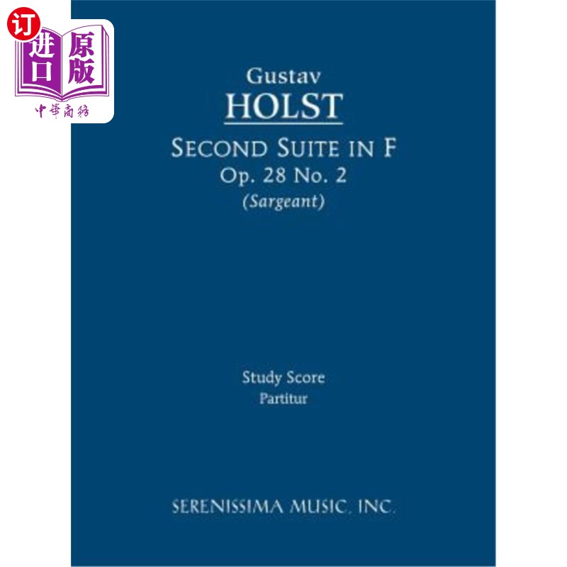 海外直订Second Suite in F, Op.28 No.2: Study score F第二组曲，作品28第2首：学习成绩