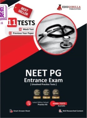 海外直订NEET PG Entrance Exam Preparation Book 2023 - 8 Mock Tests and 3 Previous Year P NEET PG入学考