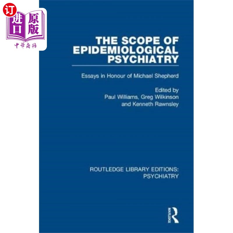 海外直订医药图书Scope of Epidemiological Psychiatry 流行病学精神病学范围