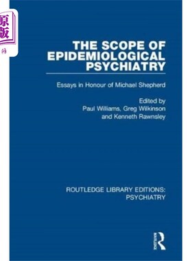 海外直订医药图书Scope of Epidemiological Psychiatry 流行病学精神病学范围