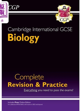 英国原版CGP教辅 新剑桥国际 GCSE 生物学完整复习和实践 2023及以后的考试Cambridge International GCSE Biology【中商原版