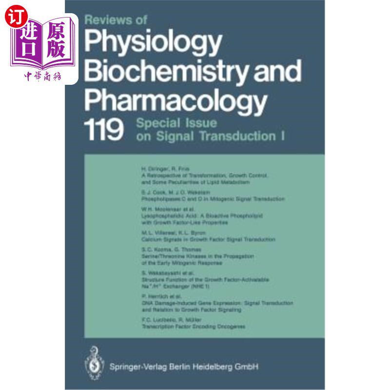 海外直订医药图书Reviews of Physiology, Biochemistry and Pharmacology: Volume: 119 生理学、生物化学和药理学综述：卷：119