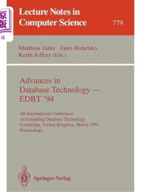海外直订Advances in Database Technology - Edbt '94: 4th International Conference on Exte 数据库技术的进展- Edbt